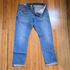GAP button fly slim selvedge Men's Straight Blue Jeans